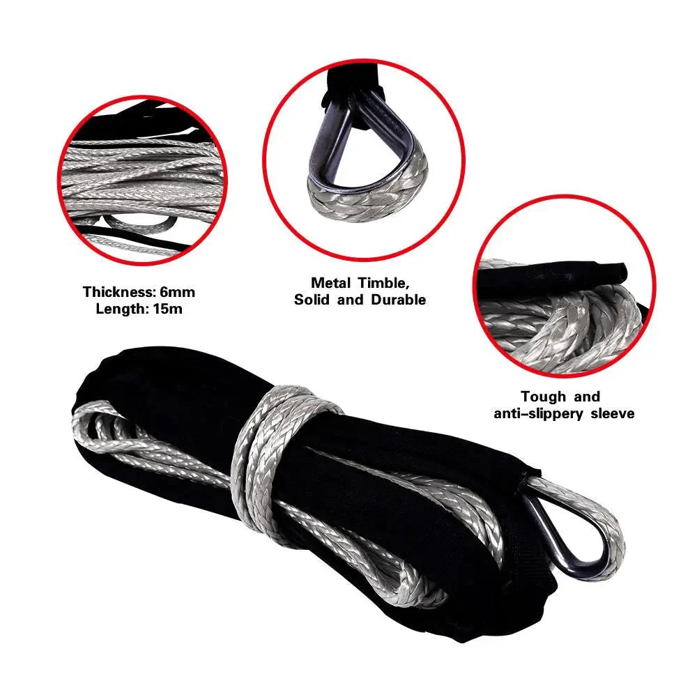 X-BULL Synthetic Winch Rope 1/4'' X 50ft 8000-10000 LBS - Image 3