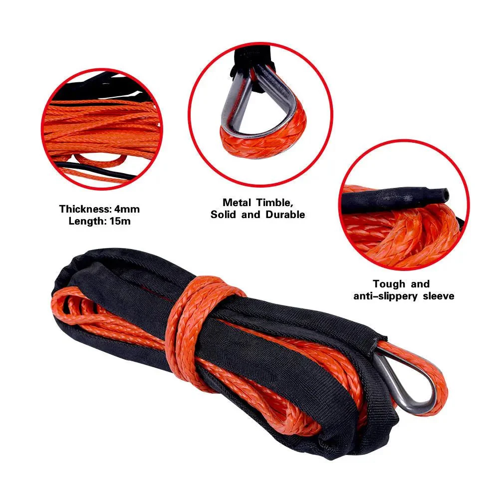 X-BULL Synthetic Winch Rope 1/4'' X 50ft 8000-10000 LBS - Image 7