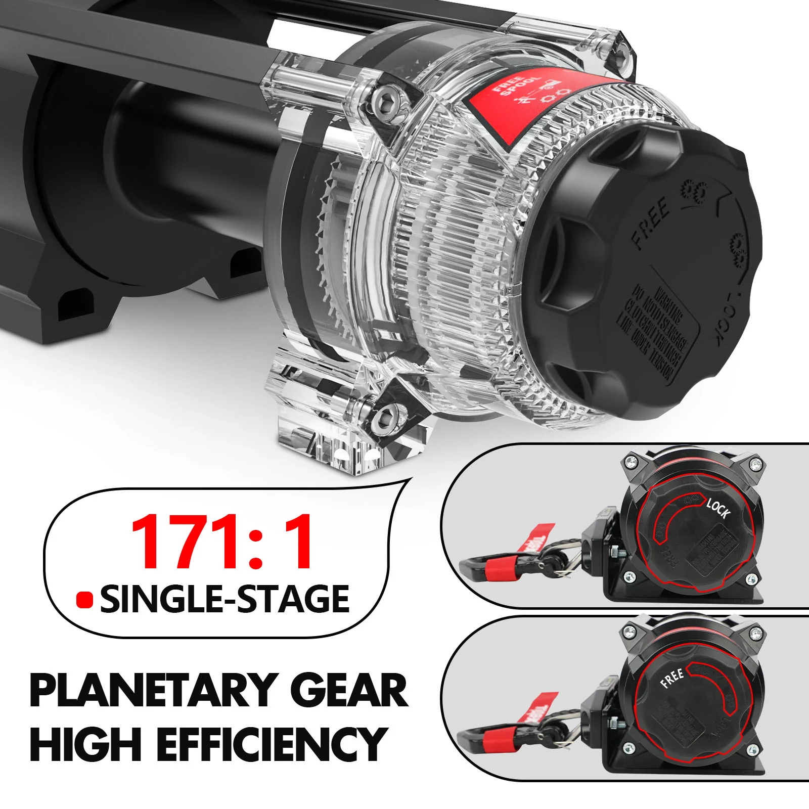 X-BULL 12V 2S Series Electric Winch 5000LBS 15M Synthetic Rope ATV UTV Boat Trailer Winch - Image 8