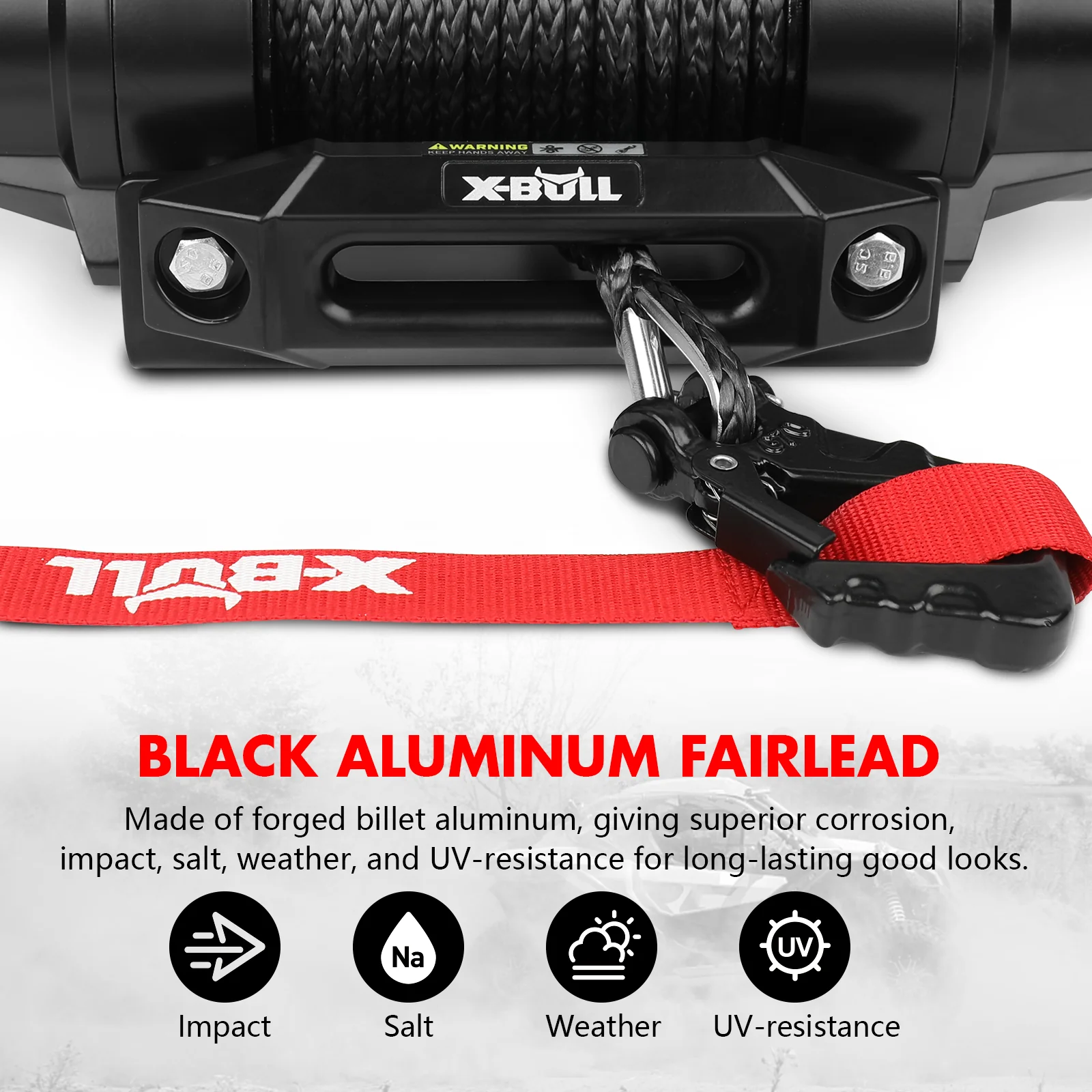 X-BULL 12V 2S Series Electric Winch 6000LBS 15M Synthetic Rope ATV UTV Boat Trailer Winch - Image 10