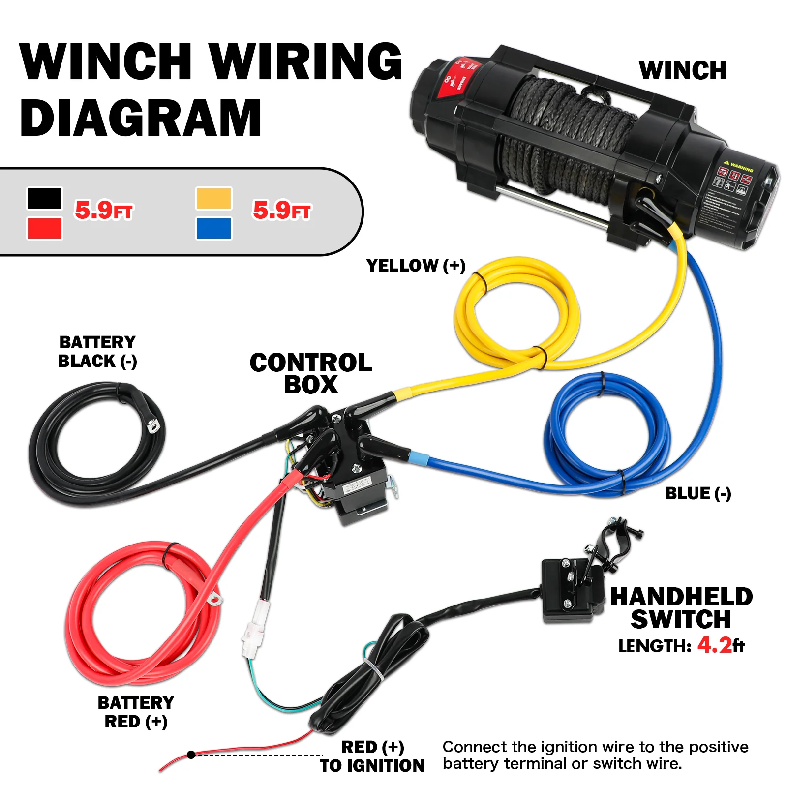X-BULL 12V 2S Series Electric Winch 6000LBS 15M Synthetic Rope ATV UTV Boat Trailer Winch - Image 11