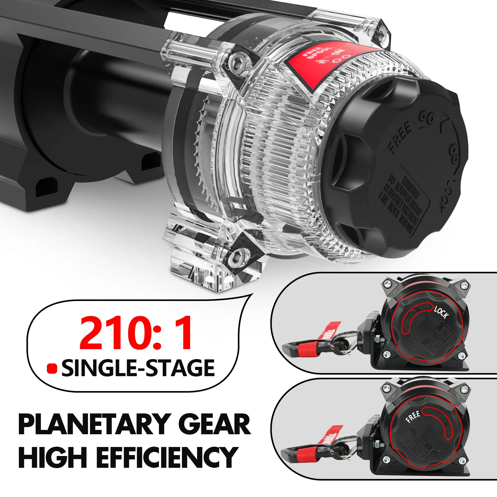 X-BULL 12V 2S Series Electric Winch 6000LBS 15M Synthetic Rope ATV UTV Boat Trailer Winch - Image 7