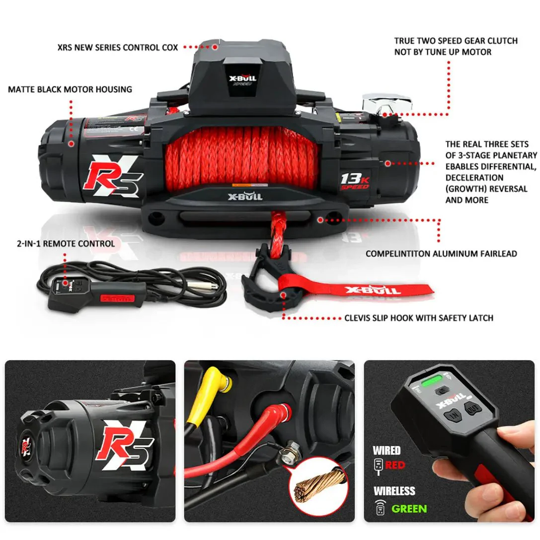 X-BULL High Speed Electric Winch XRS 13000 LBS 12V Synthetic Rope for SUV Jeep Truck 4WD - Image 12