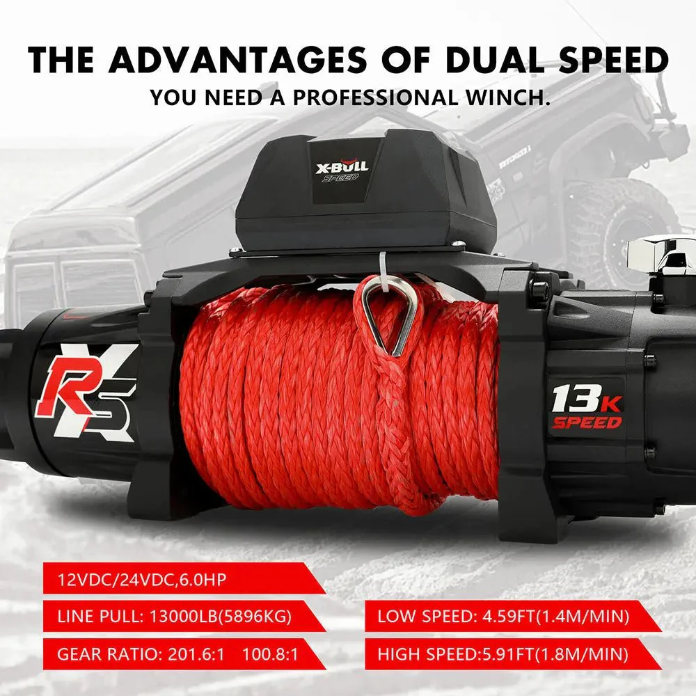 X-BULL High Speed Electric Winch XRS 13000 LBS 12V Synthetic Rope for SUV Jeep Truck 4WD - Image 5