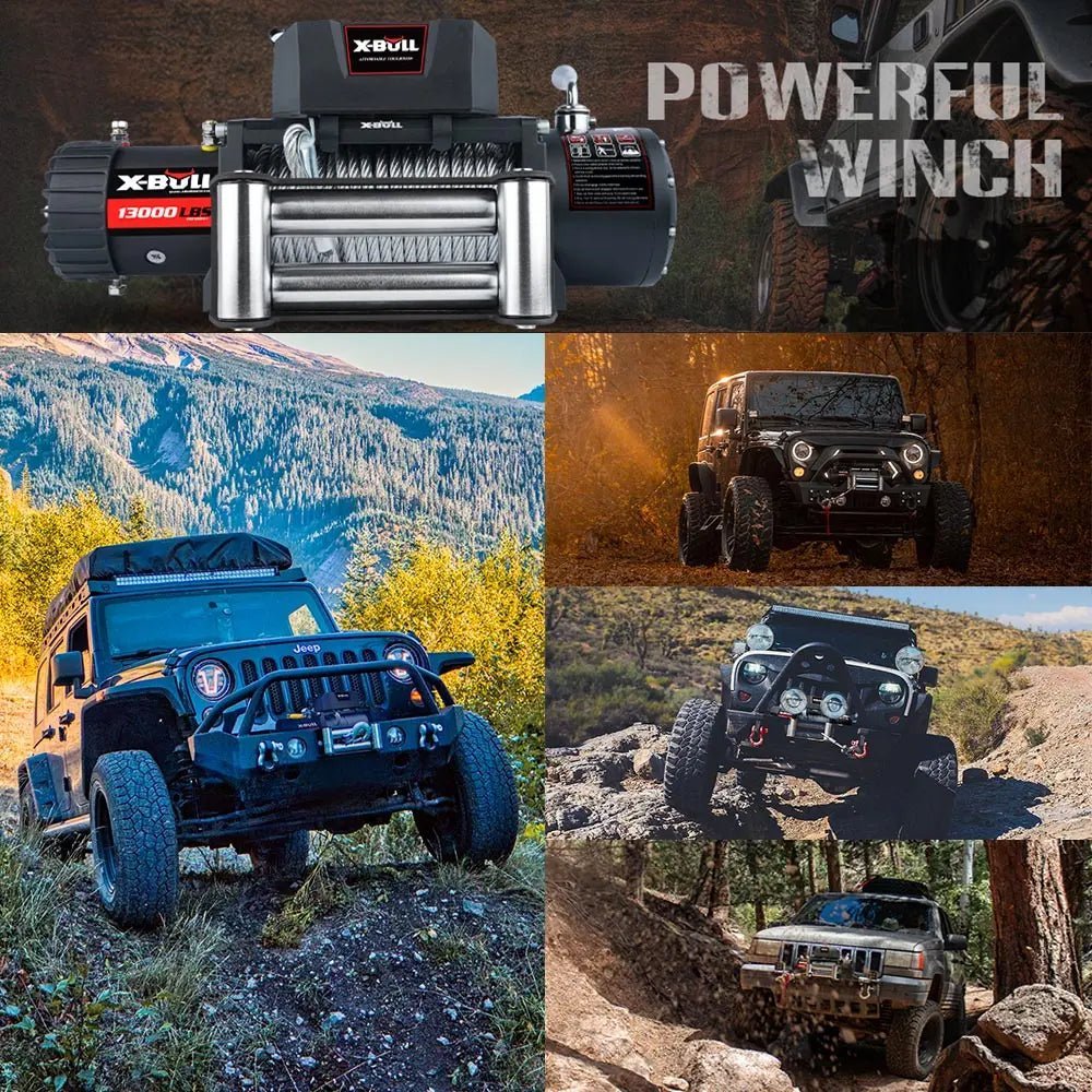 X-BULL Electric Winch 13000 LBS 12V Steel Cable SUV Jeep Truck 4WD - Image 14