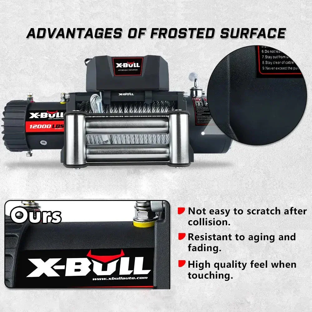 X-BULL Electric Winch 12000 LBS 12V Steel Cable SUV Jeep Truck 4WD - Image 10