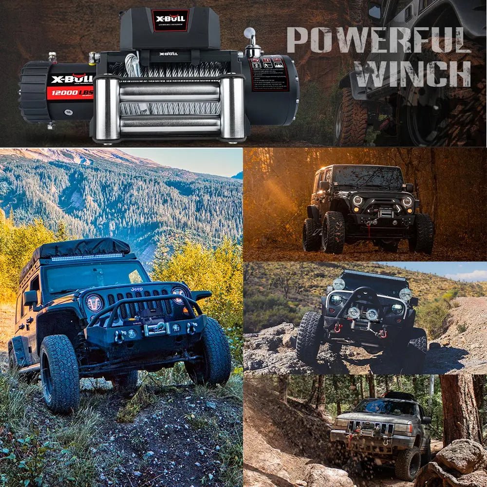 X-BULL Electric Winch 12000 LBS 12V Steel Cable SUV Jeep Truck 4WD - Image 14