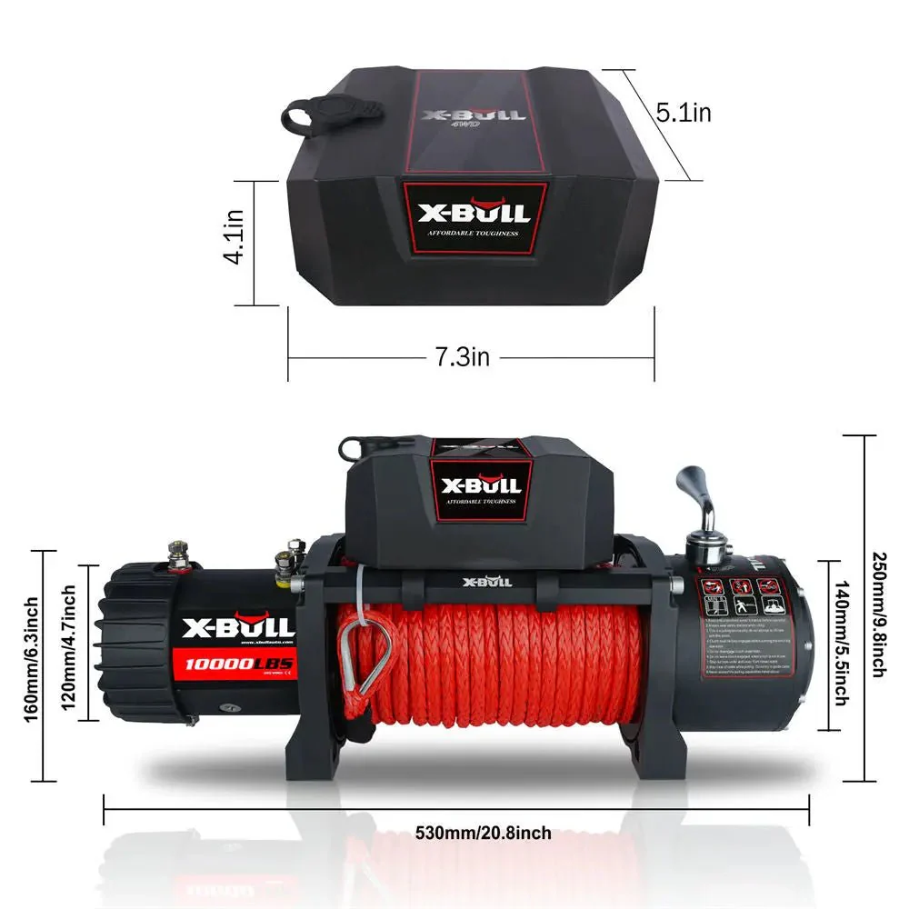 X-BULL Electric Winch 10000 LBS 12V Synthetic Rope SUV Jeep Truck 4WD - Image 5
