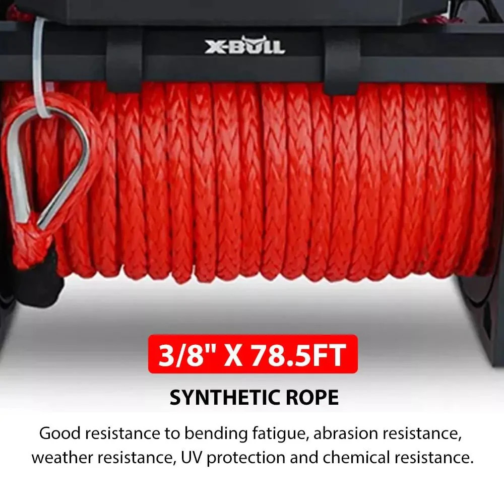 X-BULL Electric Winch 10000 LBS 12V Synthetic Rope SUV Jeep Truck 4WD - Image 6