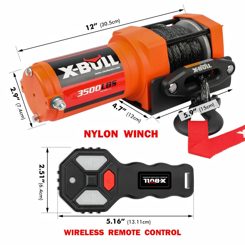 X-BULL Electric Winch 3500 LBS 12V Synthetic Rope ATV UTV Truck 4WD - Image 3
