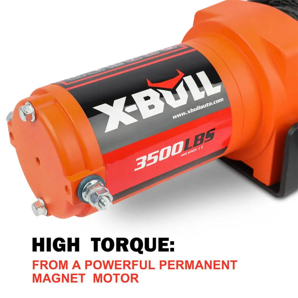 X-BULL Electric Winch 3500 LBS 12V Synthetic Rope ATV UTV Truck 4WD - Image 6
