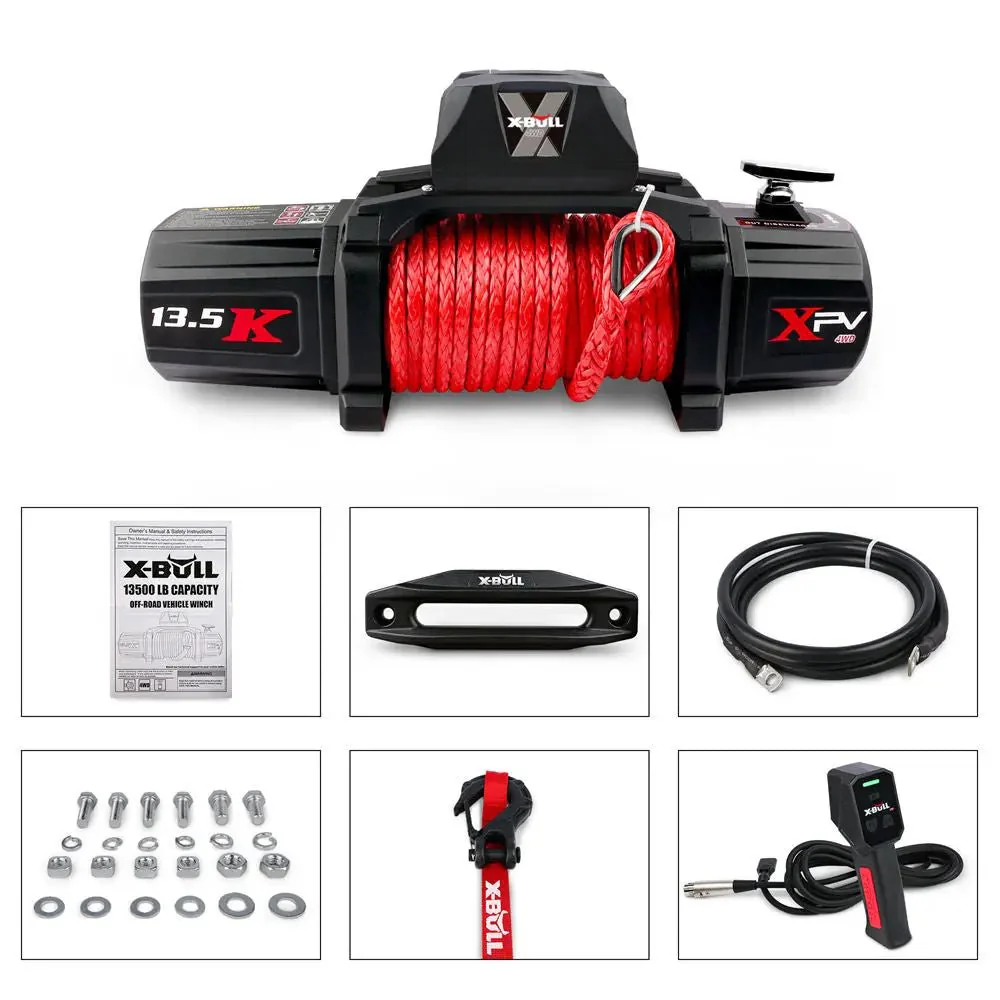 X-BULL Electric Winch XPV 13500 LBS 12V Synthetic Rope SUV Jeep Truck 4WD - Image 4