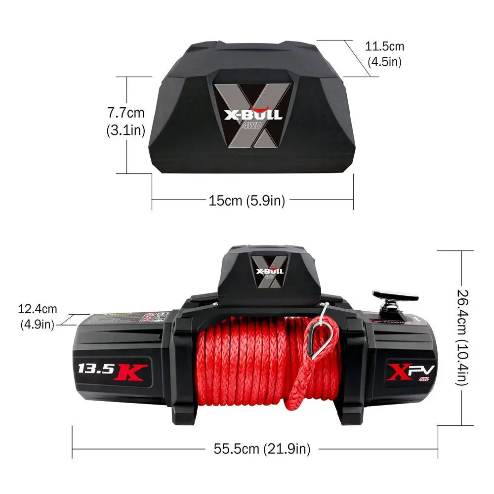 X-BULL Electric Winch XPV 13500 LBS 12V Synthetic Rope SUV Jeep Truck 4WD - Image 5