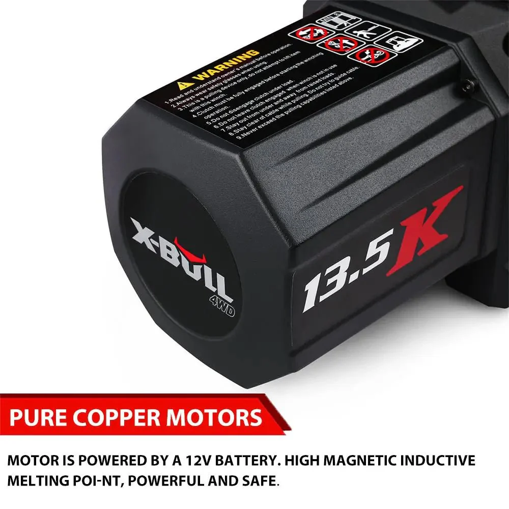 X-BULL Electric Winch XPV 13500 LBS 12V Synthetic Rope SUV Jeep Truck 4WD - Image 8