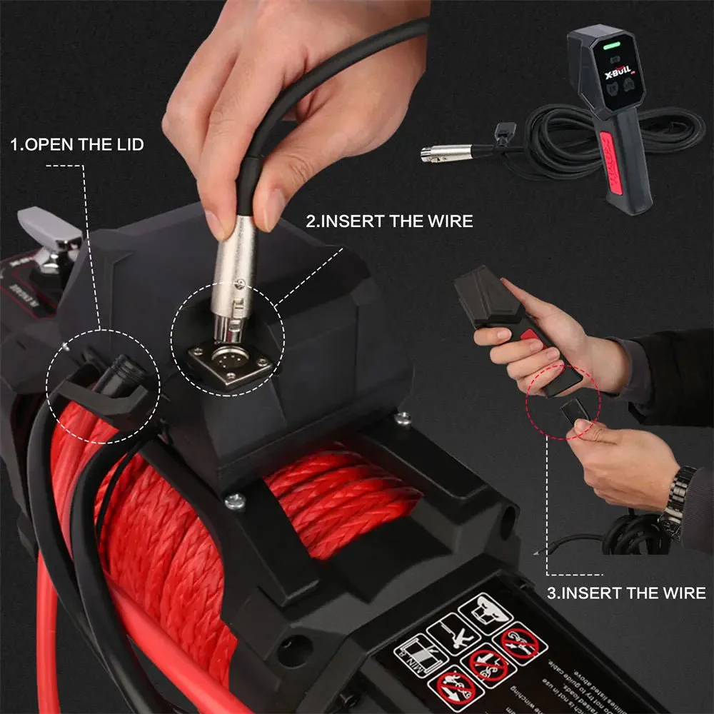 X-BULL Electric Winch XPV 14500 LBS 12V Synthetic Rope SUV Jeep Truck 4WD - Image 10