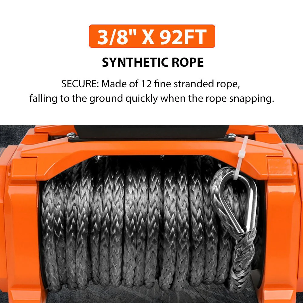 X-BULL Electric Winch XPV 14500 LBS 12V Synthetic Rope SUV Jeep Truck 4WD - Image 21
