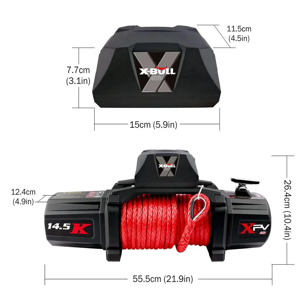 X-BULL Electric Winch XPV 14500 LBS 12V Synthetic Rope SUV Jeep Truck 4WD - Image 4
