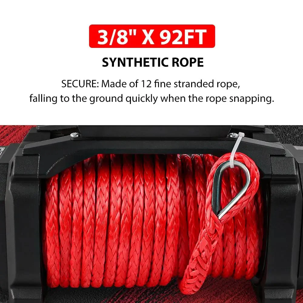 X-BULL Electric Winch XPV 14500 LBS 12V Synthetic Rope SUV Jeep Truck 4WD - Image 5