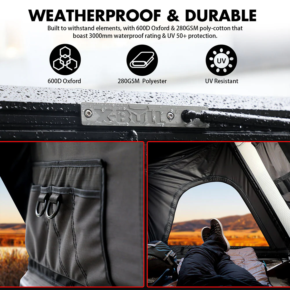 X-BULL Hard Shell Roof Top Tent with Ladder and Mattress - Image 9