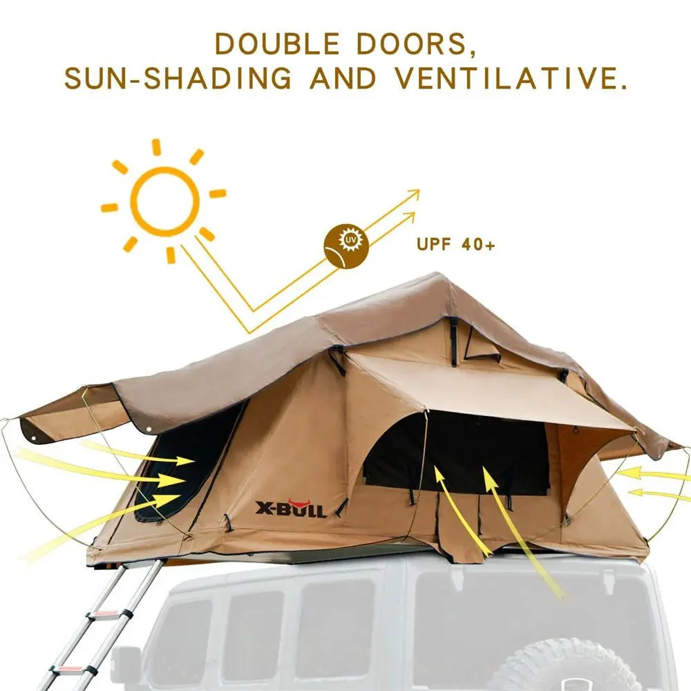 X-BULL 3 Person Magtower Roof Top Tent with Ladder & Mattress - Image 13