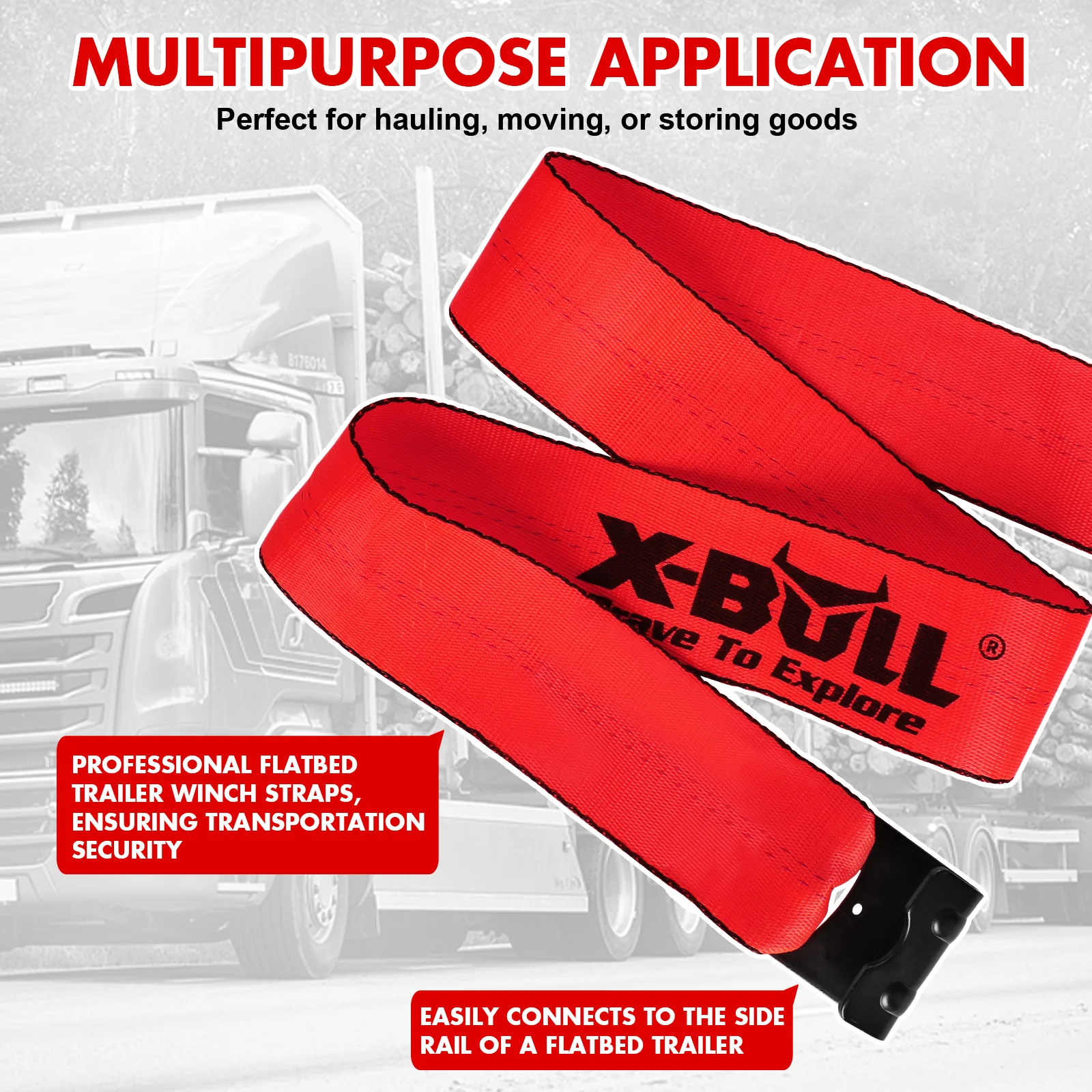 X-Bull Truck Tie-Down Straps 4in*30FT - Image 11