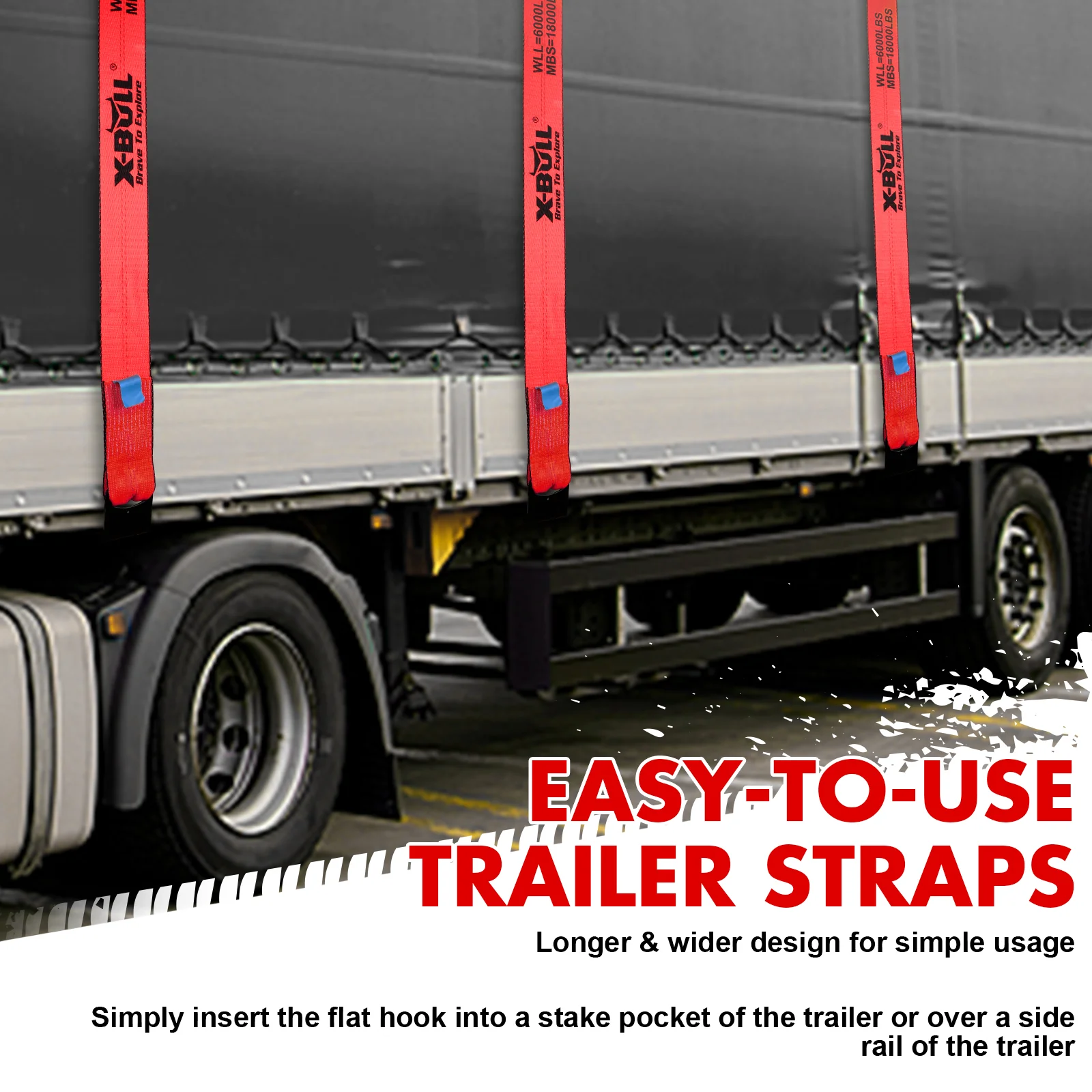 X-Bull Truck Tie-Down Straps 4in*30FT - Image 13