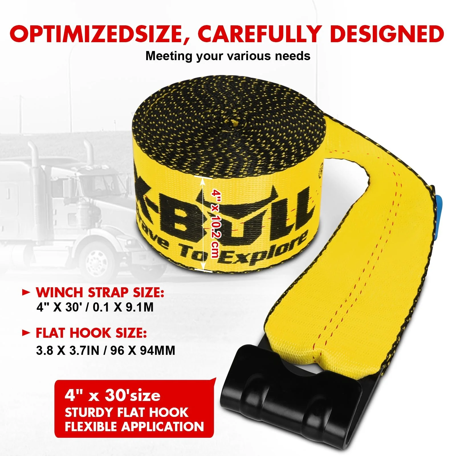 X-Bull Truck Tie-Down Straps 4in*30FT - Image 16