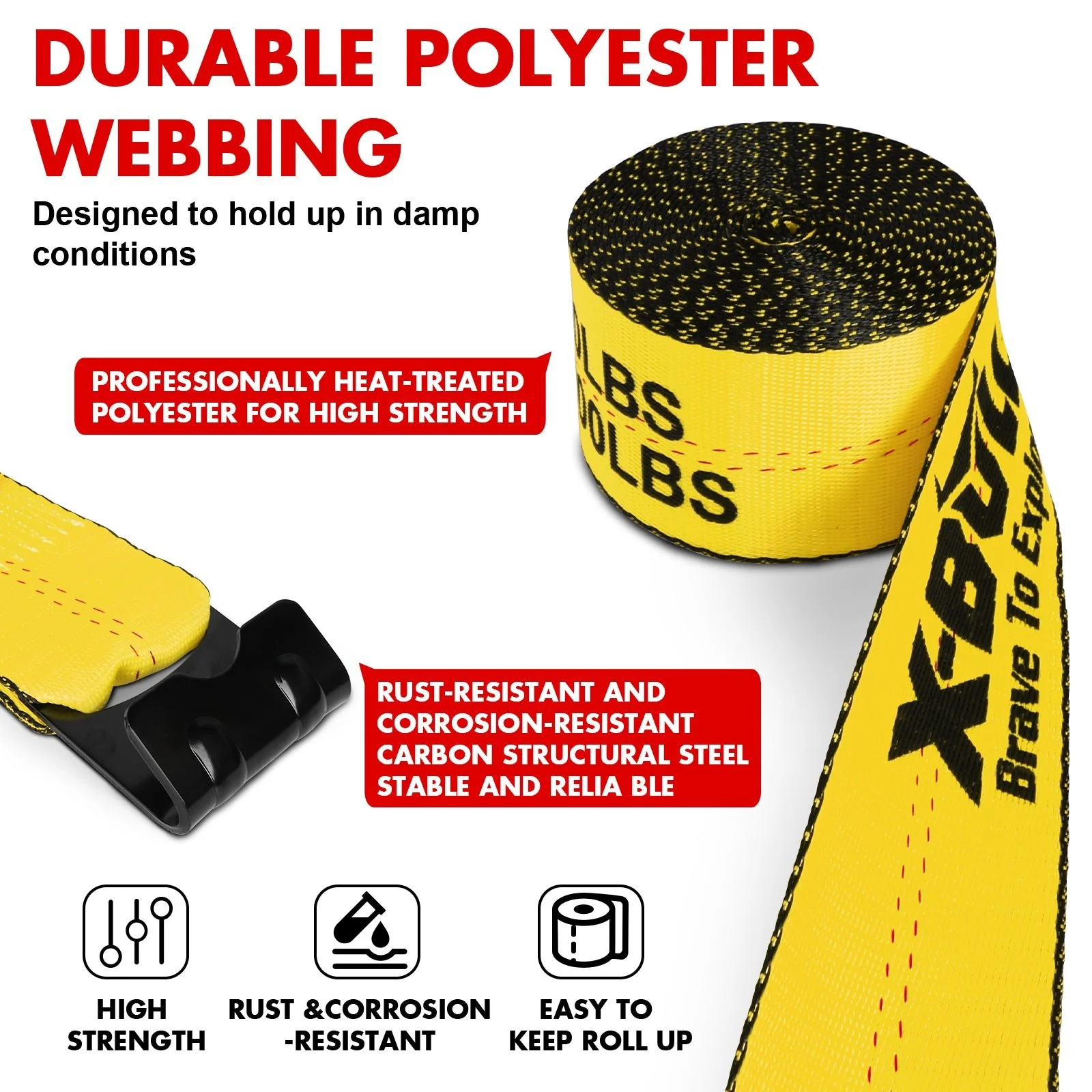 X-Bull Truck Tie-Down Straps 4in*30FT - Image 17