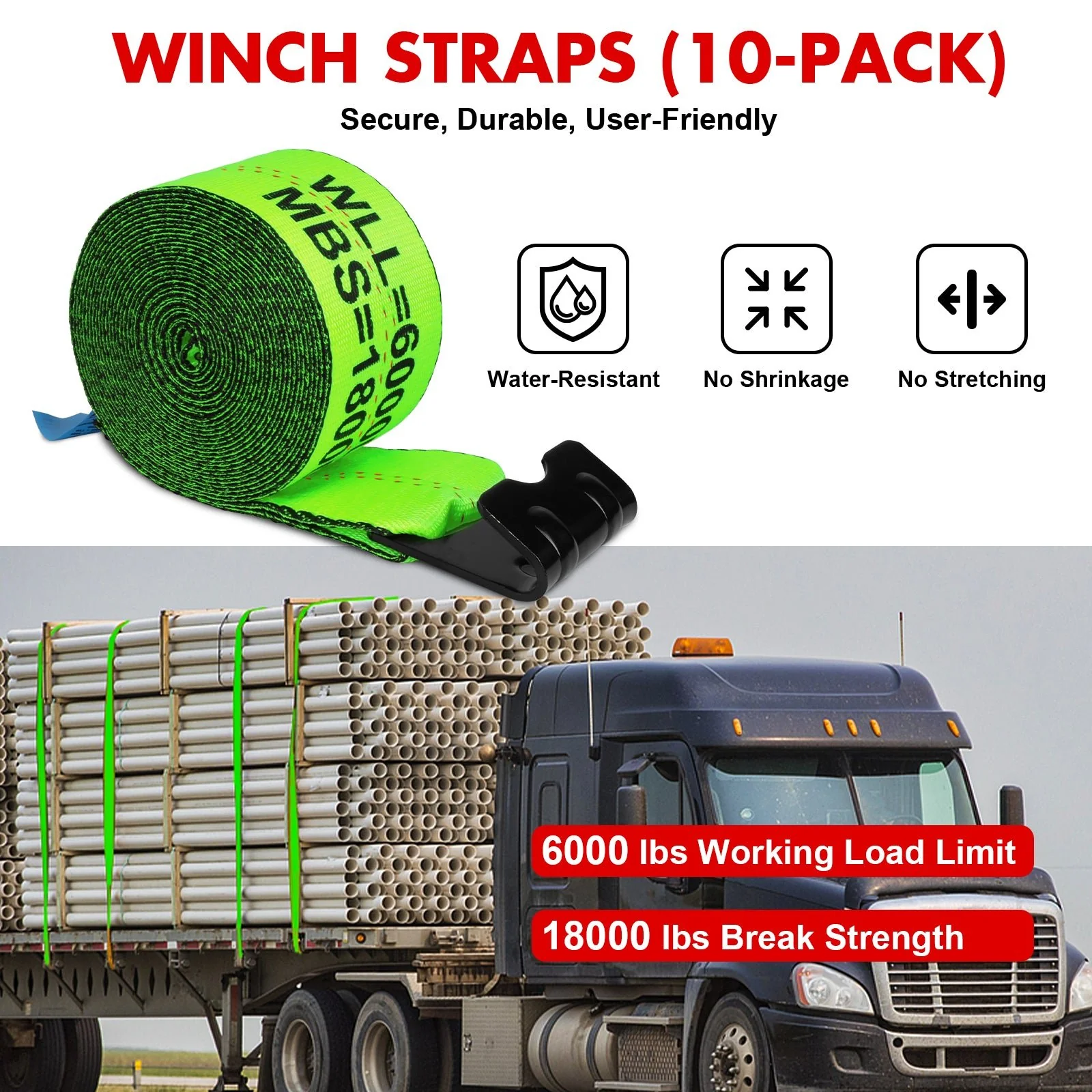 X-Bull Truck Tie-Down Straps 4in*30FT - Image 25