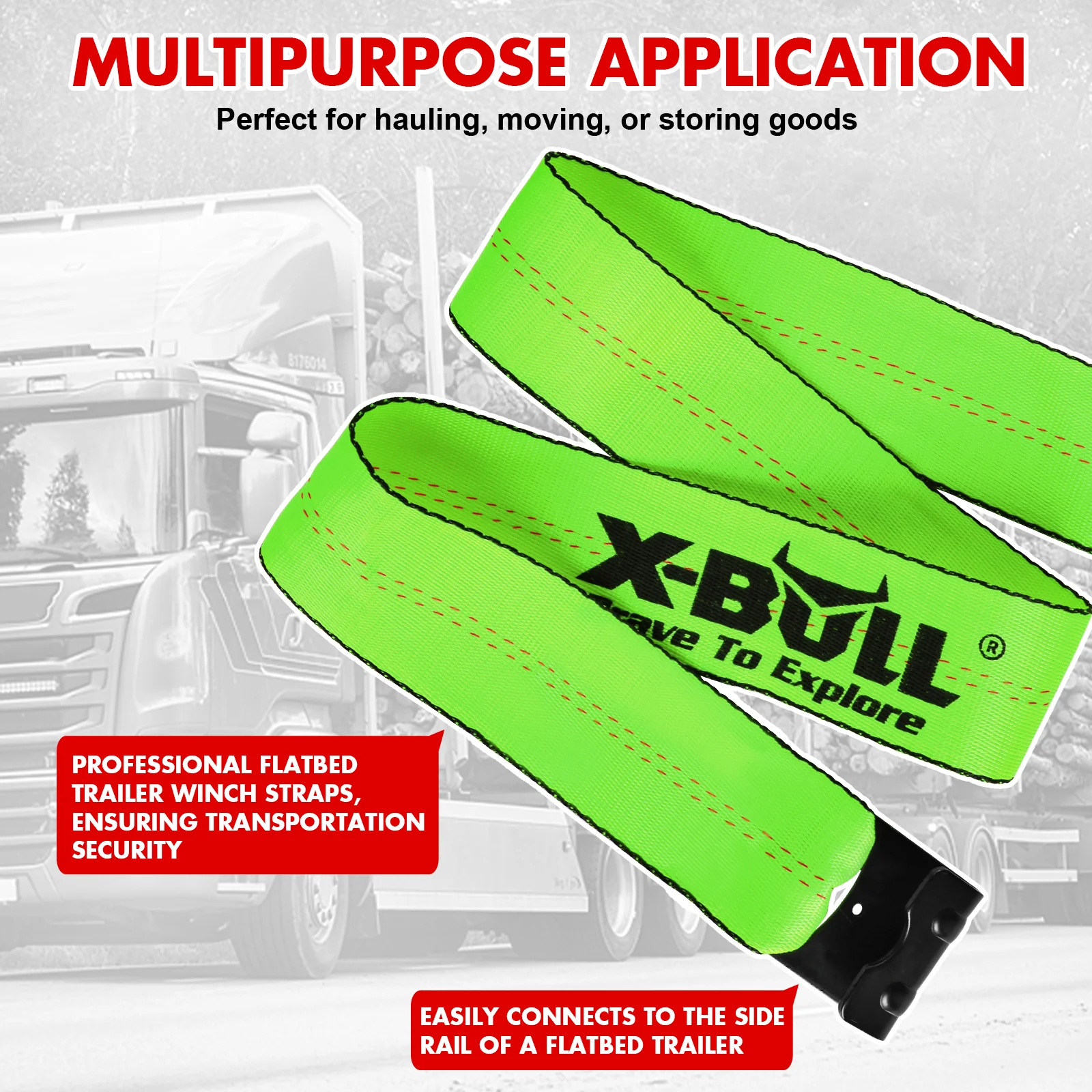 X-Bull Truck Tie-Down Straps 4in*30FT - Image 27
