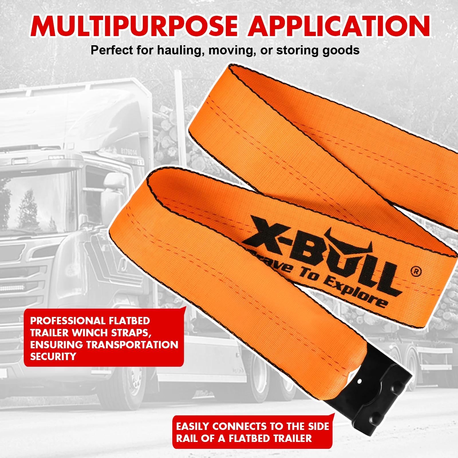 X-Bull Truck Tie-Down Straps 4in*30FT - Image 4