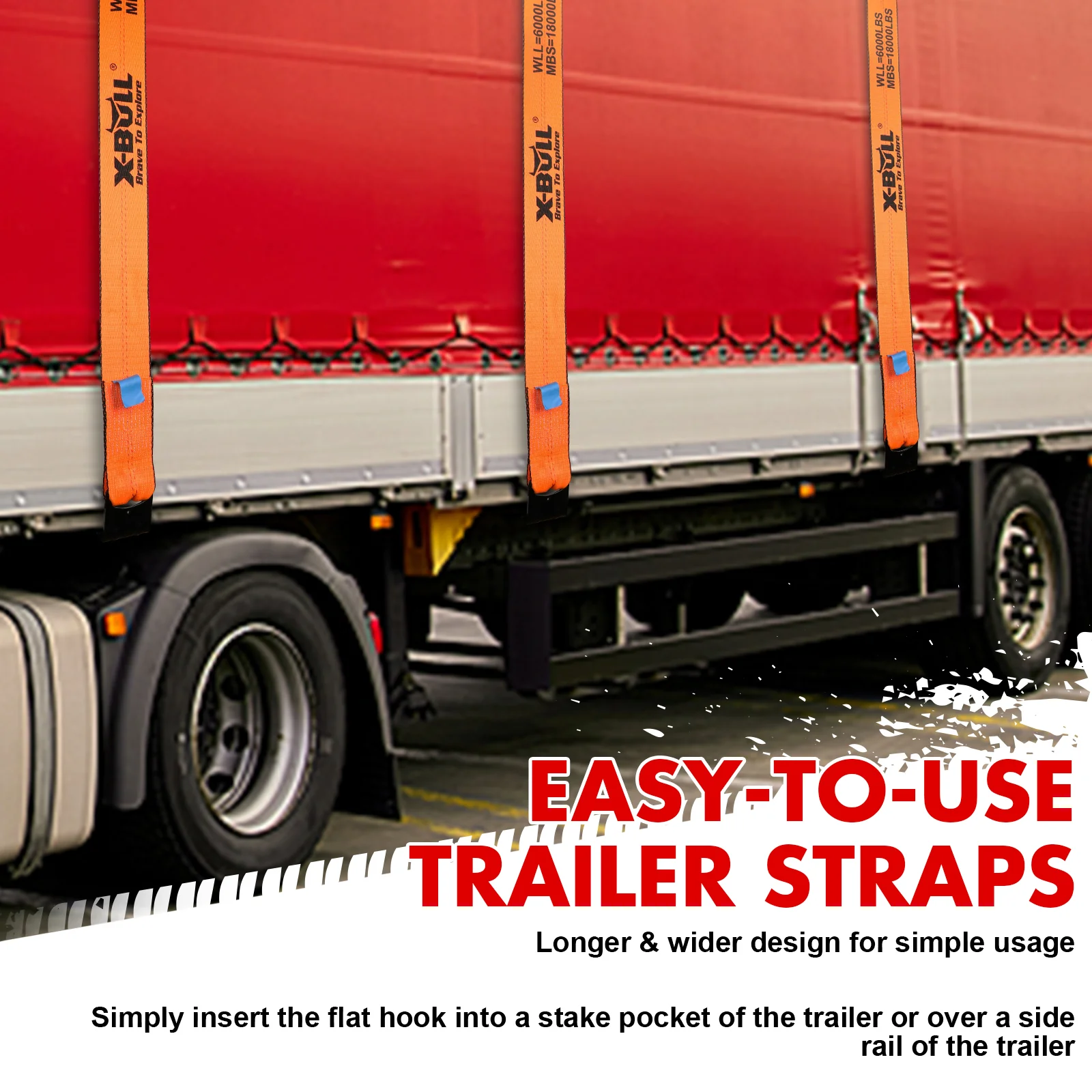 X-Bull Truck Tie-Down Straps 4in*30FT - Image 6
