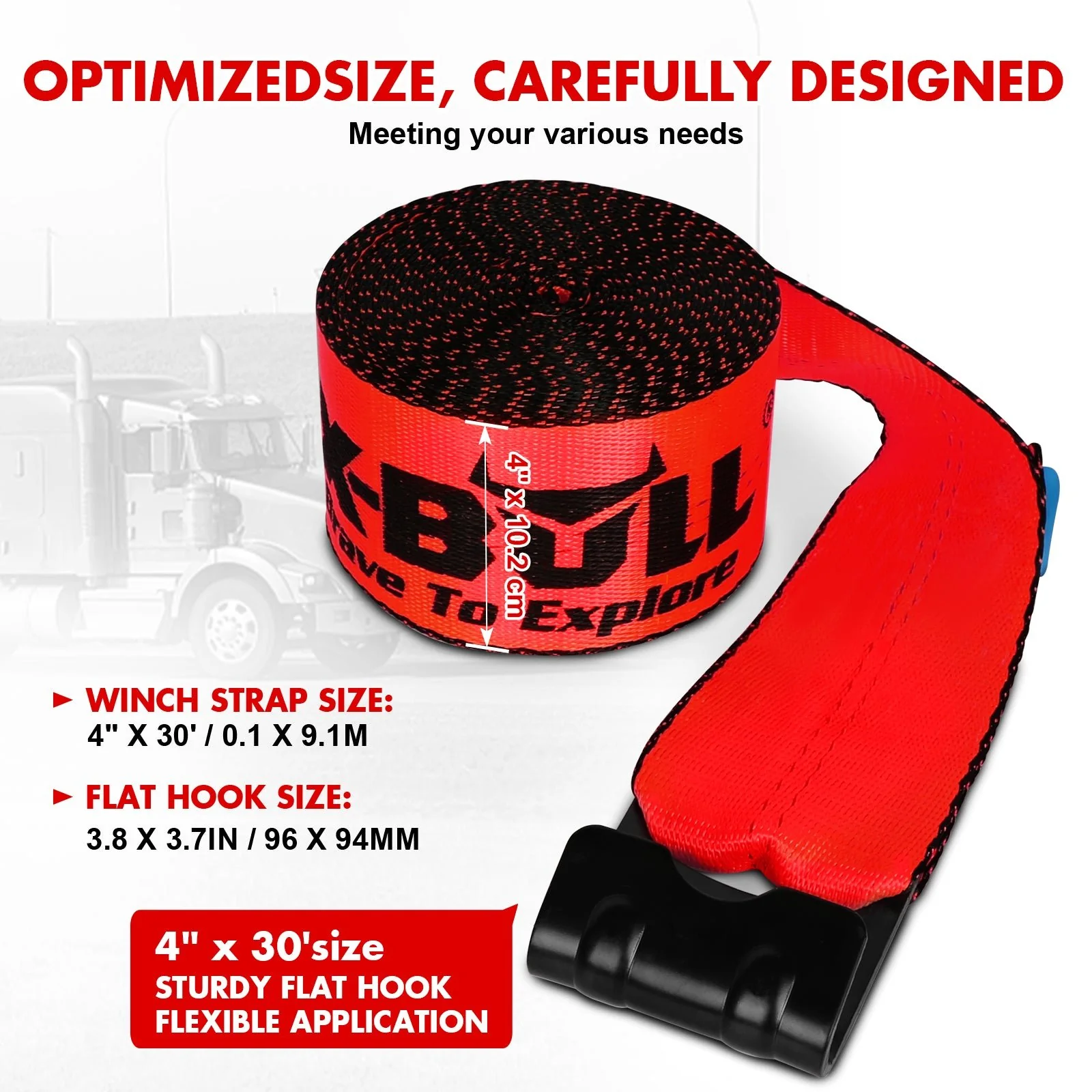 X-Bull Truck Tie-Down Straps 4in*30FT - Image 9