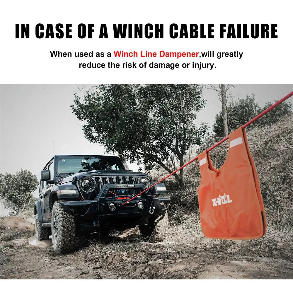 X-BULL Off-Road Safety Blanket Winch Damper with Storage Pocket and Reflective Strips - Image 6
