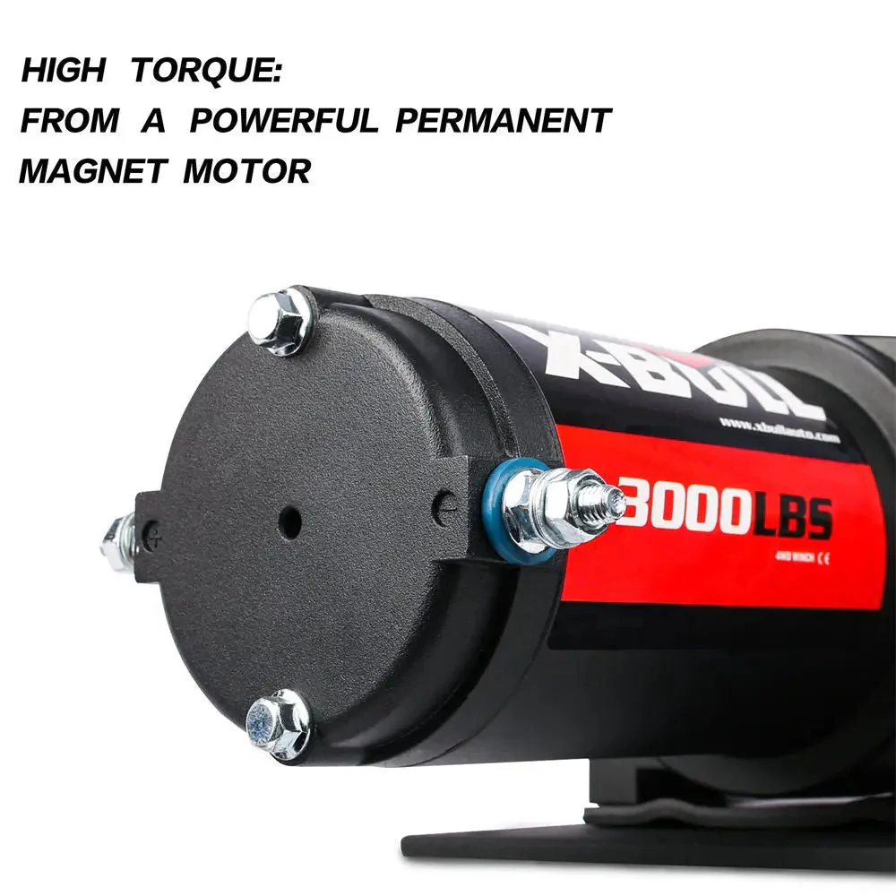 X-BULL Electric Winch 3000 LBS 12V Steel Cable ATV UTV Truck 4WD - Image 6