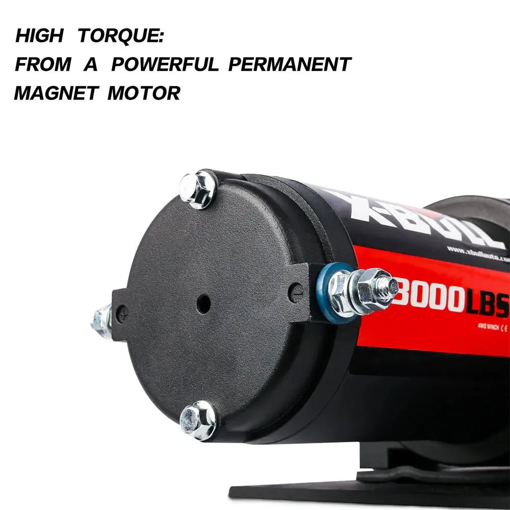 X-BULL Electric Winch 3000 LBS 12V Synthetic Rope ATV UTV Boat Truck 4WD - Image 5