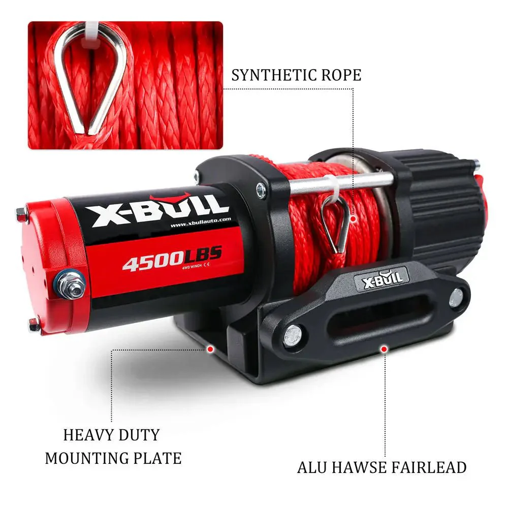 X-BULL Electric Winch 4500 LBS 12V Synthetic Rope ATV UTV Boat Truck 4WD - Image 5