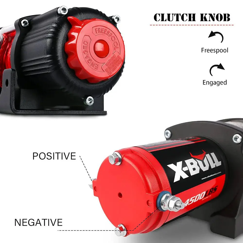 X-BULL Electric Winch 4500 LBS 12V Synthetic Rope ATV UTV Boat Truck 4WD - Image 6