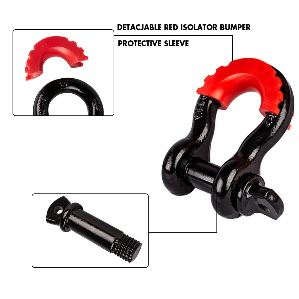XBULL 2PCS D Ring Shackle Bow 3/4" 5T - Image 3